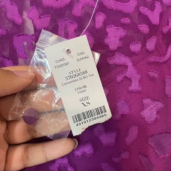 White House Black Market Purple Leopard Top NWT​​​ - Picture 7 of 8